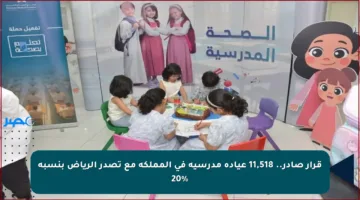 قرار صادر.. 11,518 عيادة مدرسية في المملكة مع تصدر الرياض بنسبة 20%